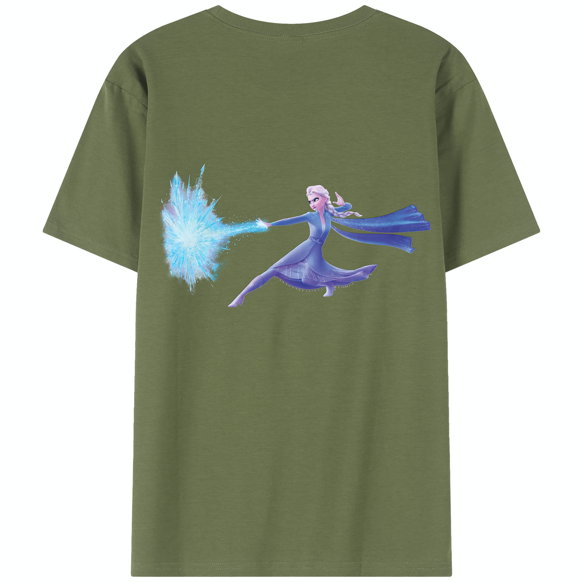 （画像用） アナと雪の女王 アンナ エルサ Frozen Anna Elsa 綿100％半袖Tシャツ（背面プリント）